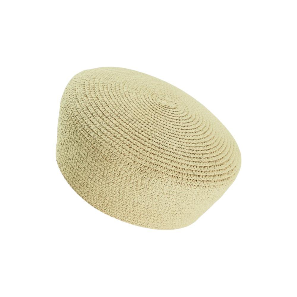 Brimless Beret Hat Raffia Flat Top Hat New Artist Hat  Women
