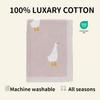 mimixiong Baby Blanket Knit Receiving Boys Girls Blanket Soft Cotton Neutral Blanke for Swaddle Crib Stroller with Cute Goose