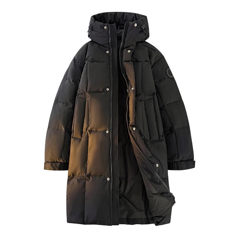 

New national standard% white duck down long down jacket for men and women in winter loose hooded thickened couple coat 3XL