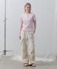 Toabe Contrast Ribbed Half-Open Tee (Pink)
