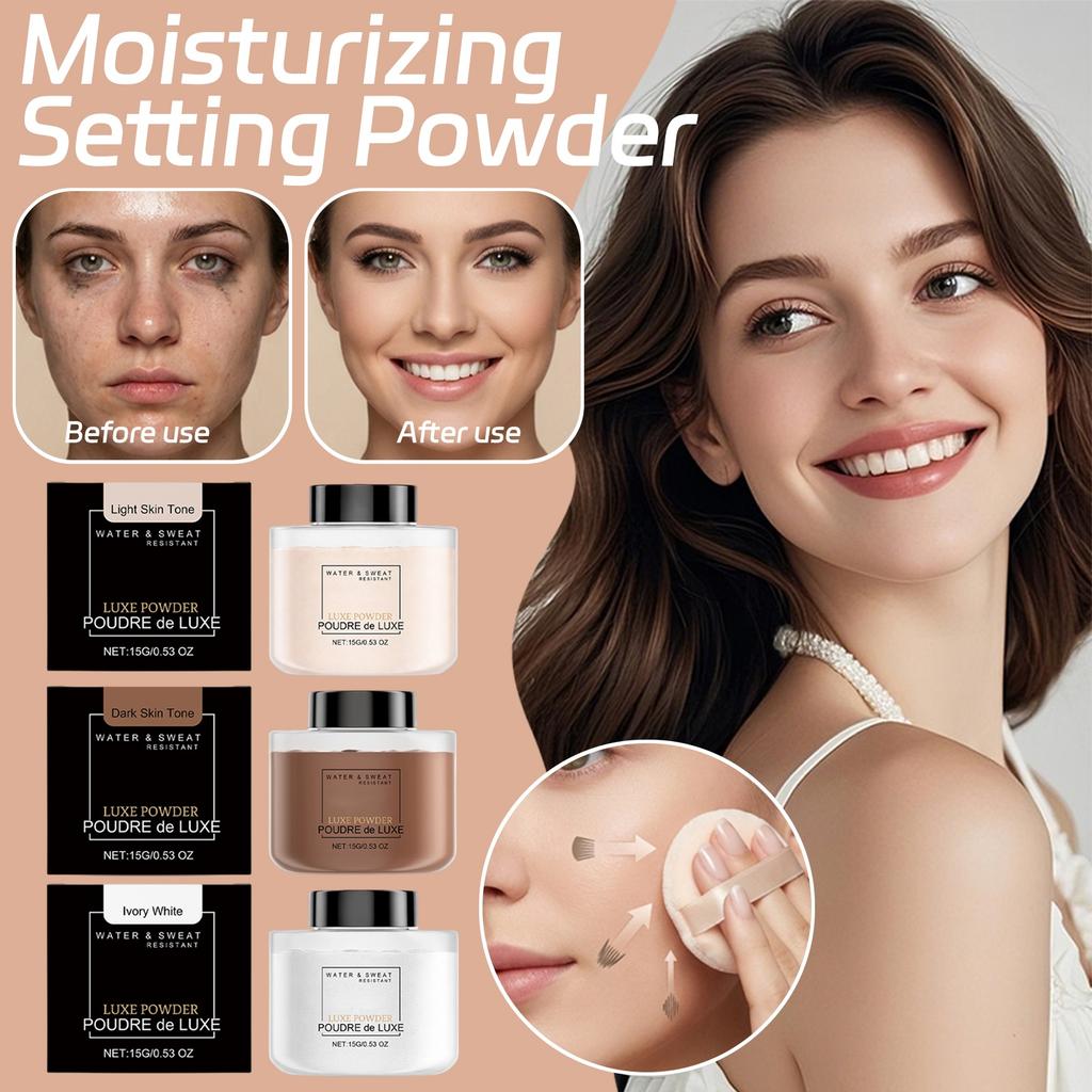 Soft And Smooth Setting Powder, Light And Adherent, Fine And Clear, Color-showing Makeup Setting Powder.