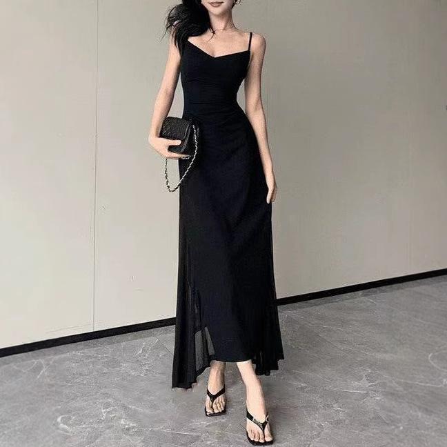 Premium Temperament Spice Girl Suspender Dress Women's Summer New Slim and Thin Inner with Small Black Long Skirt