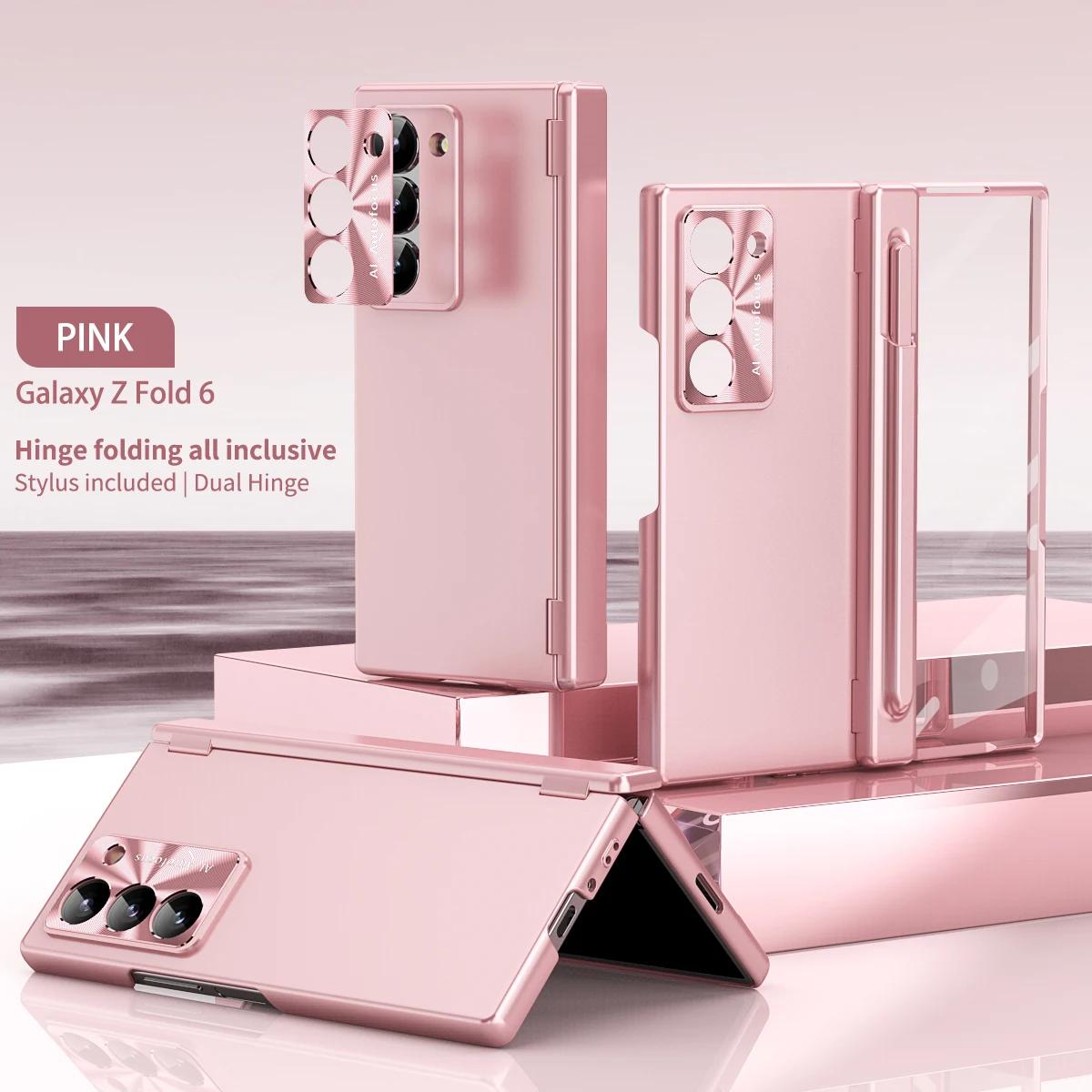 

З сенсорним пером для Samsung Galaxy Z Fold 6 5 4 3 чохол петля магнітний протиударний захисний екран загартована плівка складаний чохол For Galaxy Z Fold 4