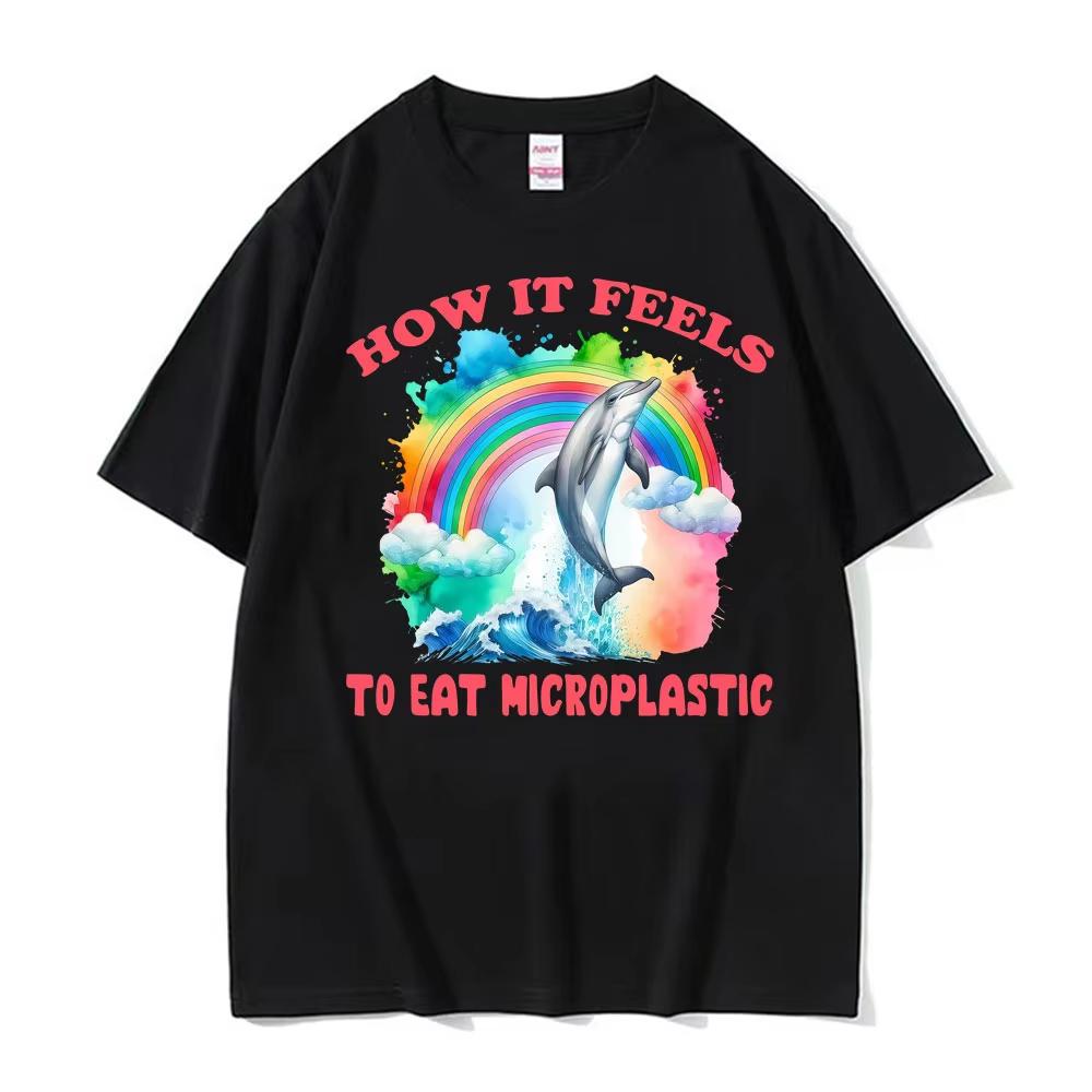 

How It Feels To Eat Microplastics Funny Meme Vintage Tshirt Unisex and Women Clothing Fashion T Shirts Casual Tee Streetwear 2XL