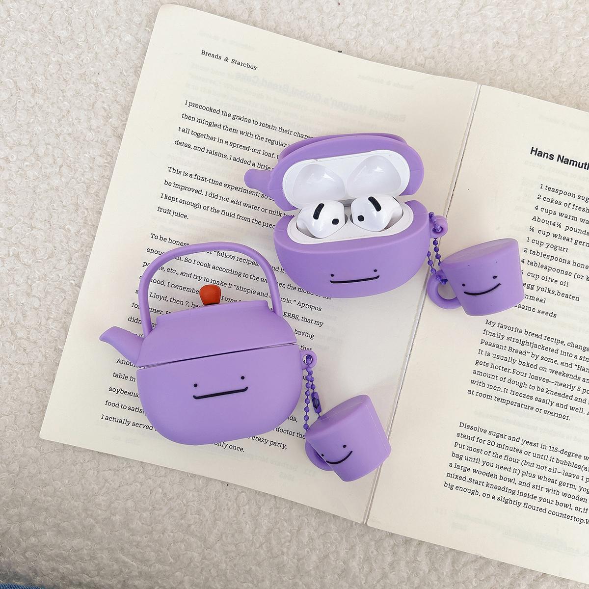 

For Airpods 1 2 3 4 Pro Pro 2 Pro 3 Silicone Earphone Case Cute Ditto Teapot Accessories Cover Airpods 1 or 2