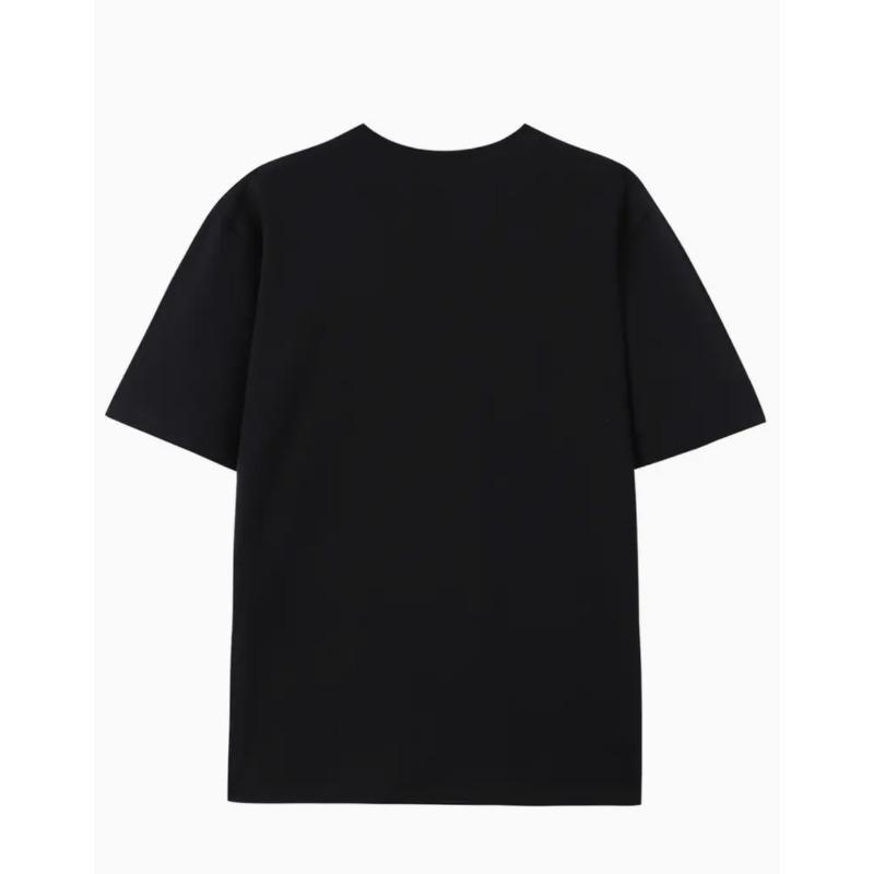 European Size Women's Oversized T-Shirt - Vintage Squirrel Graphic&Geometric Print Black/White Casual Streetwear Top,Loose Fit Round Neck Short Sleeve