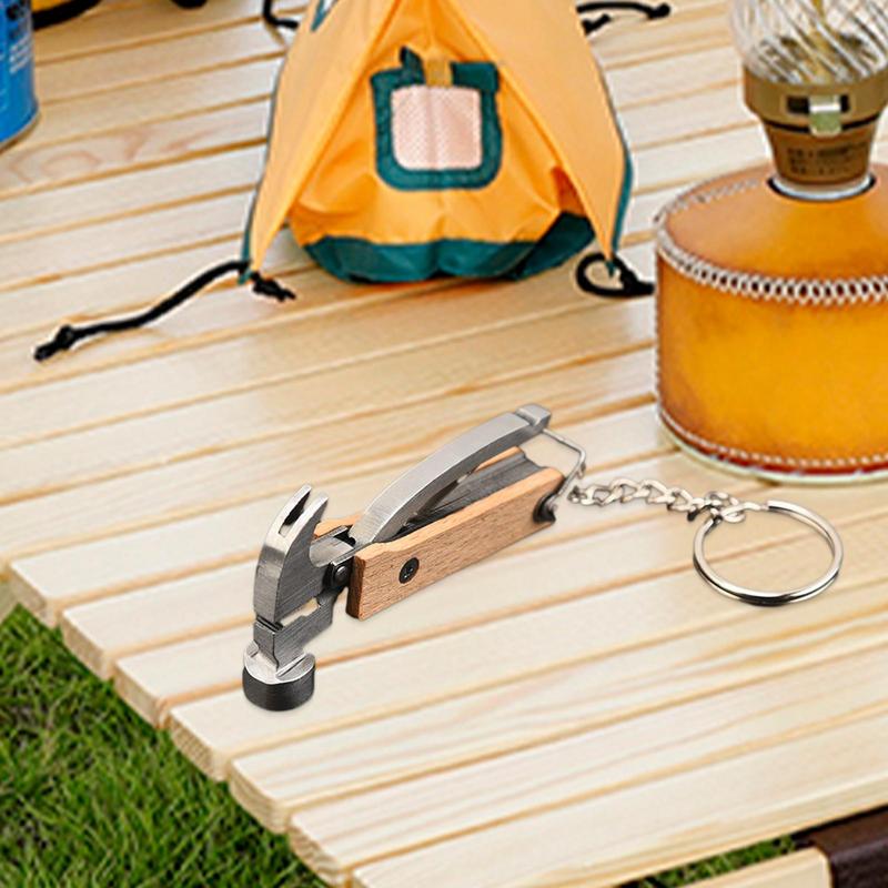 Multifunctional Ax Escape Hammer Wood Handle Outdoor Hammer Multitool Hammer Emergency Survival Hammer Tool