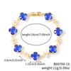 Classic and Fashionable Women's Brass Bracelets Luxury Zircon Four-leaf Clover Copper Jewelry