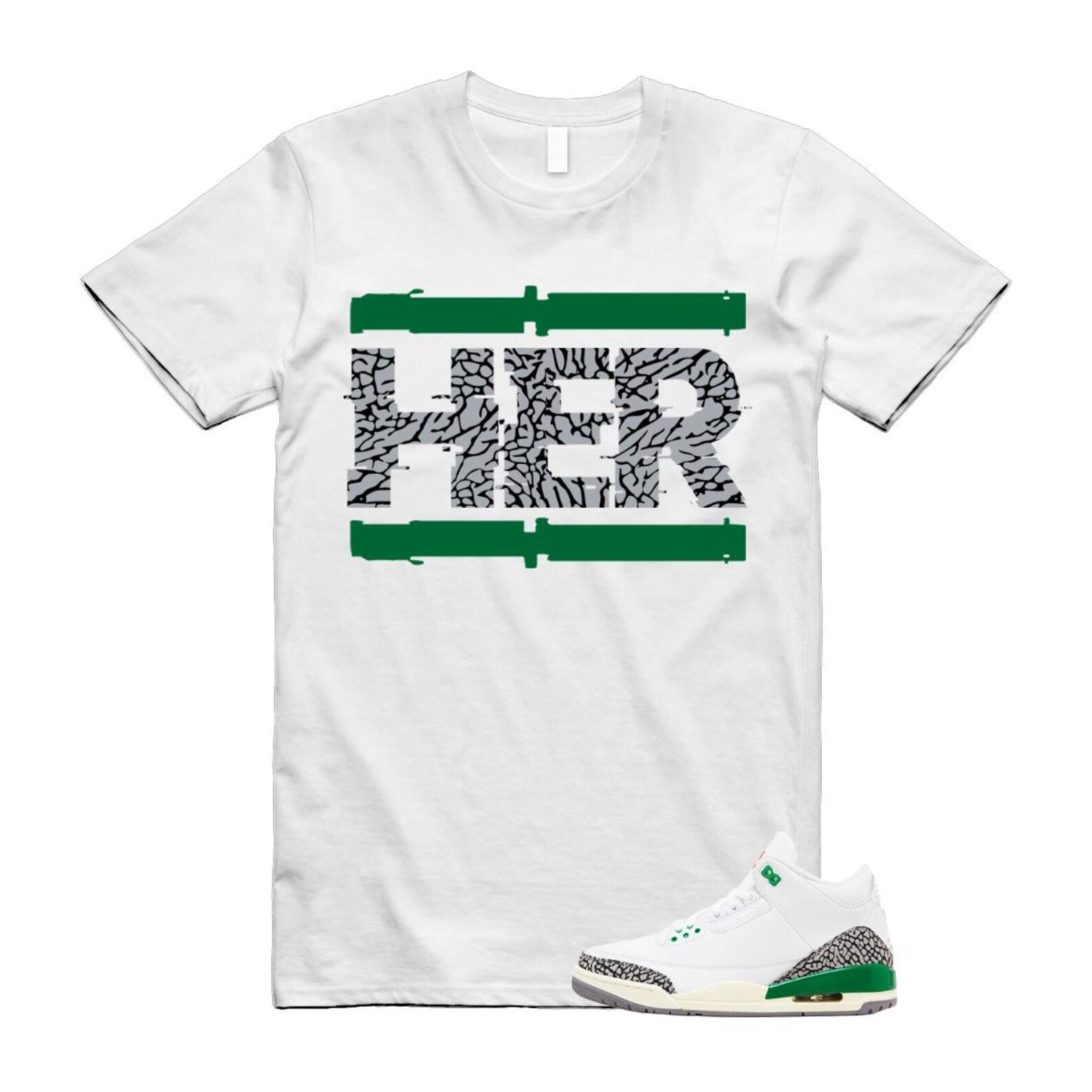 3 Lucky Green White Cement Grey T Shirt Match HER S