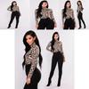 Elegant Women Ladies Leopard Pattern High Neck Loose Fit Casual Tshirt Blouse Top In Vibrant Colors