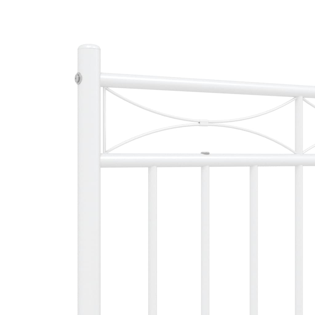 Bed Frame with Headboard and Footboard Metal White 140 x 190 cm