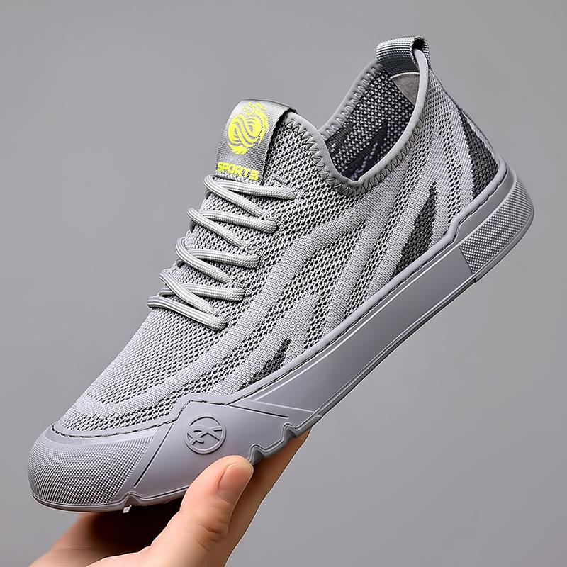 Men's shoes 2025 summer breathable thin fly-woven mesh sports shoes men's trend casual trendy shoes