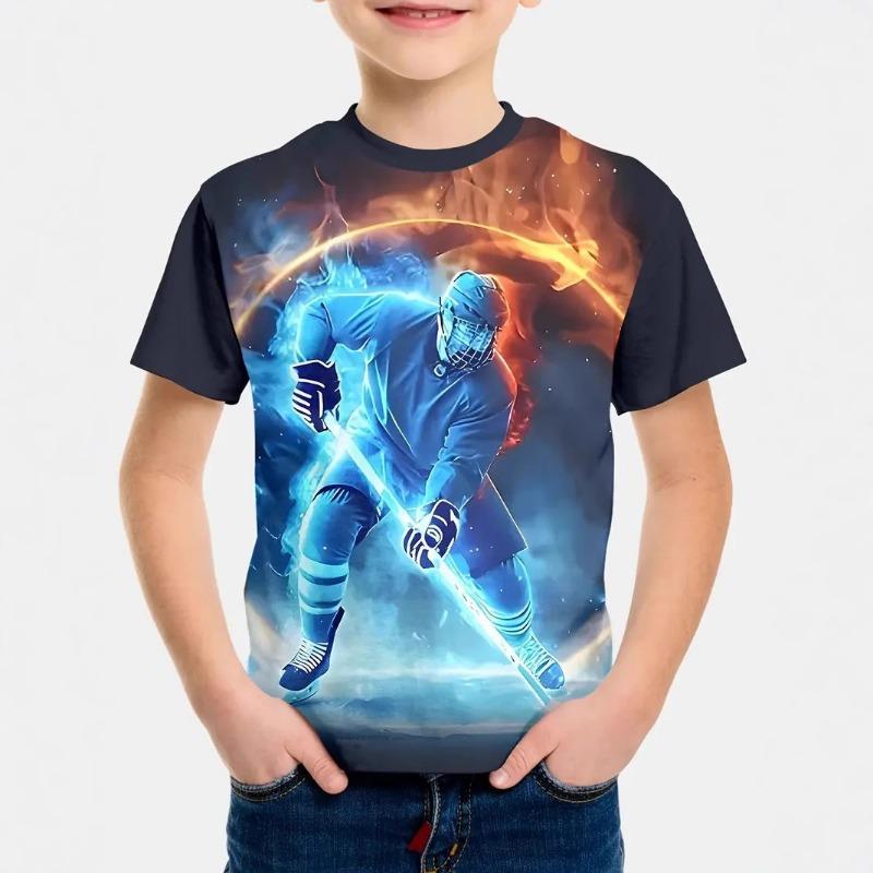 Kids T-shirt 3d Print Summer New Boys' 3D Sexy Design Gradient Round Neck Short Sleeved T-shirt