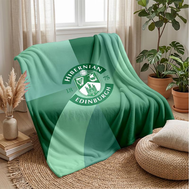 Hibernian FC Morbida Coperta in Pile di Flanella Leggera Accogliente Calda Coperta da Divano Letto Decorazione per la Casa