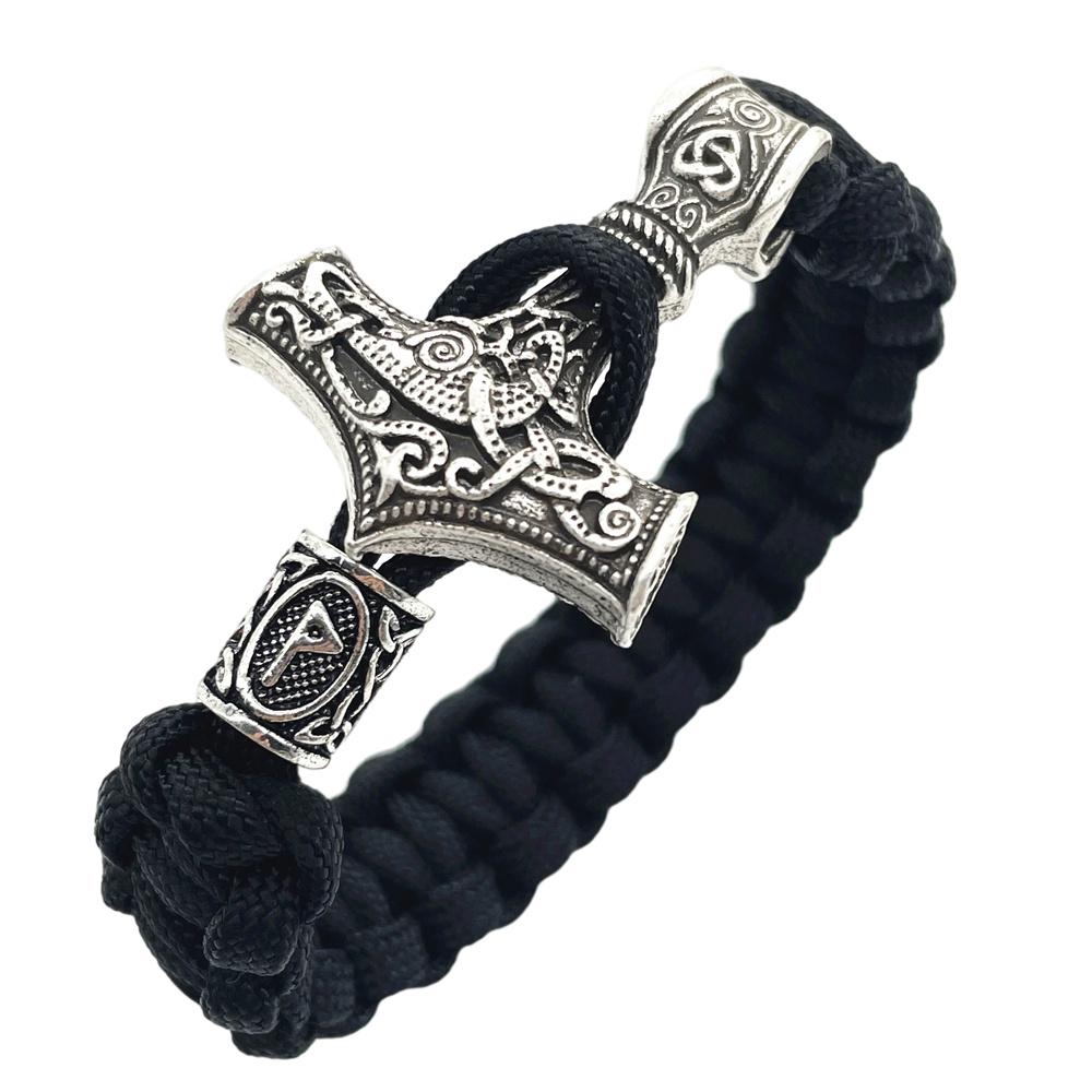 Nostalgia Thor Hammer Viking Bracelet Rune Charms Bead Jewelry For Women Men Norse Vikingo Bangle Dropship