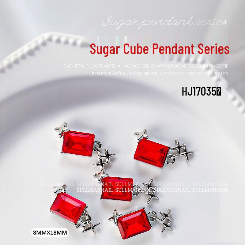 

Супер Блестящие Прямоугольные Подвески для Нейл-Арта - 5 Штук