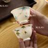2PCS  Ceramic Hand-painted Tea Cups Chinese Plant Patterned Tea Bowl Living Room Coffee Cup Household Tea Ceremony Accessories