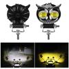 LED Lens Spotlight Dual Color White Yellow Light Owl Auxiliary Fog Lamp Double Lenses Spotlights For Motorcycle ATV Buggy Car