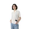 Ease Half Placket Lapel 0 Wool Sweater Women's Early Autumn Short-sleeved Inner Solid Color Simple Pullover Bottoming Shirt