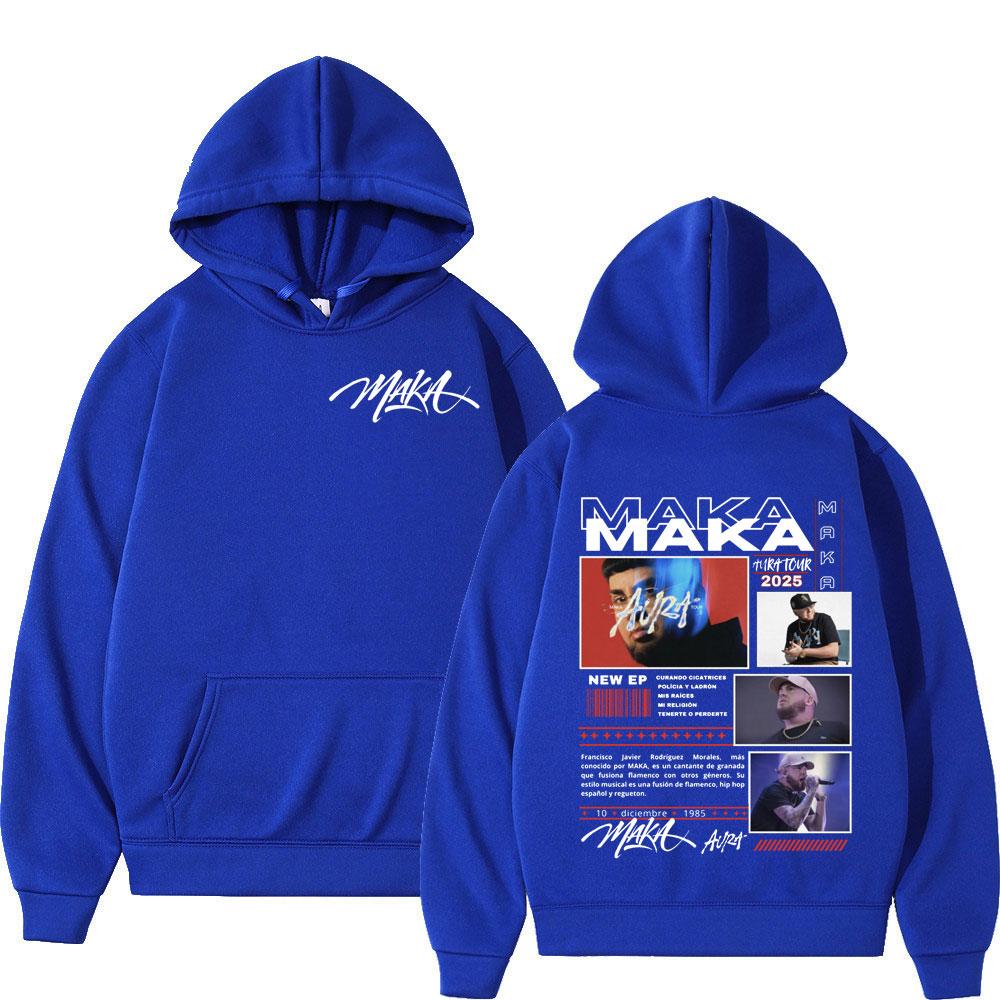 Rapper Maka Aura  Tour Merch Hoodies Men's Women Fashion Hip Hop Hooded Sweatshirts Fans Gift Oversized Pullovers Streetwear