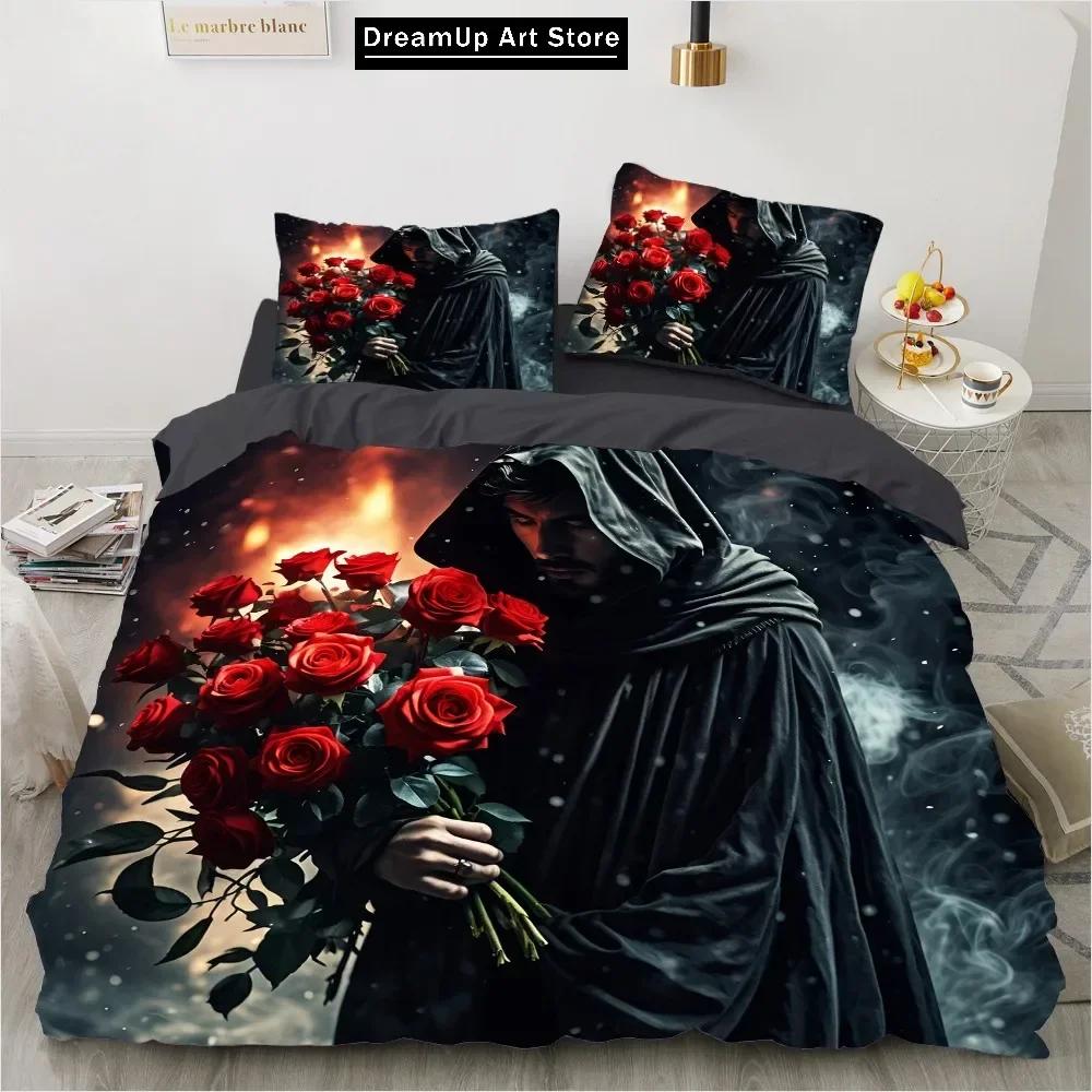 3D Print Fashion Grim Skull Bedding Set Boys Girls Twin Queen Full Size Duvet Cover Pillowcase Bed Adult Bedroom