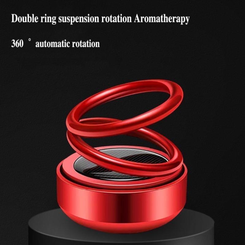 Solar Car Carrying Fragrance Air Freshener Perfume Double Ring Rotary Decoration Automobile Interior Air Outlet Diffuser