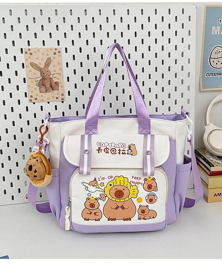 School bag 2025 new large-capacity cartoon multi-compartment high-value school bag Korean version commuting simple make-up bag lightweight backpack