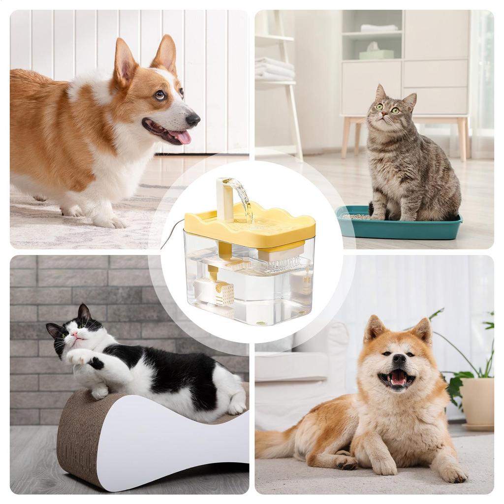 Cat Water Fountain 1L Intelligent Power Off Water Fountains For Cats Indoor For Drinking Kitten Puppy Pet Indoor Home Apartment