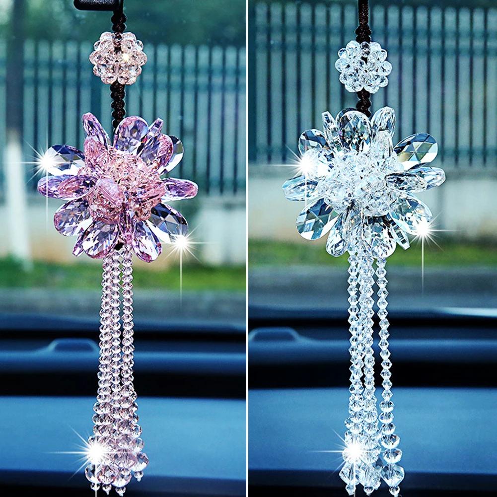 Car Beautiful Rear View Mirror Hanging Ornaments Auto Crystal Pendant Decoration Styling Accessories