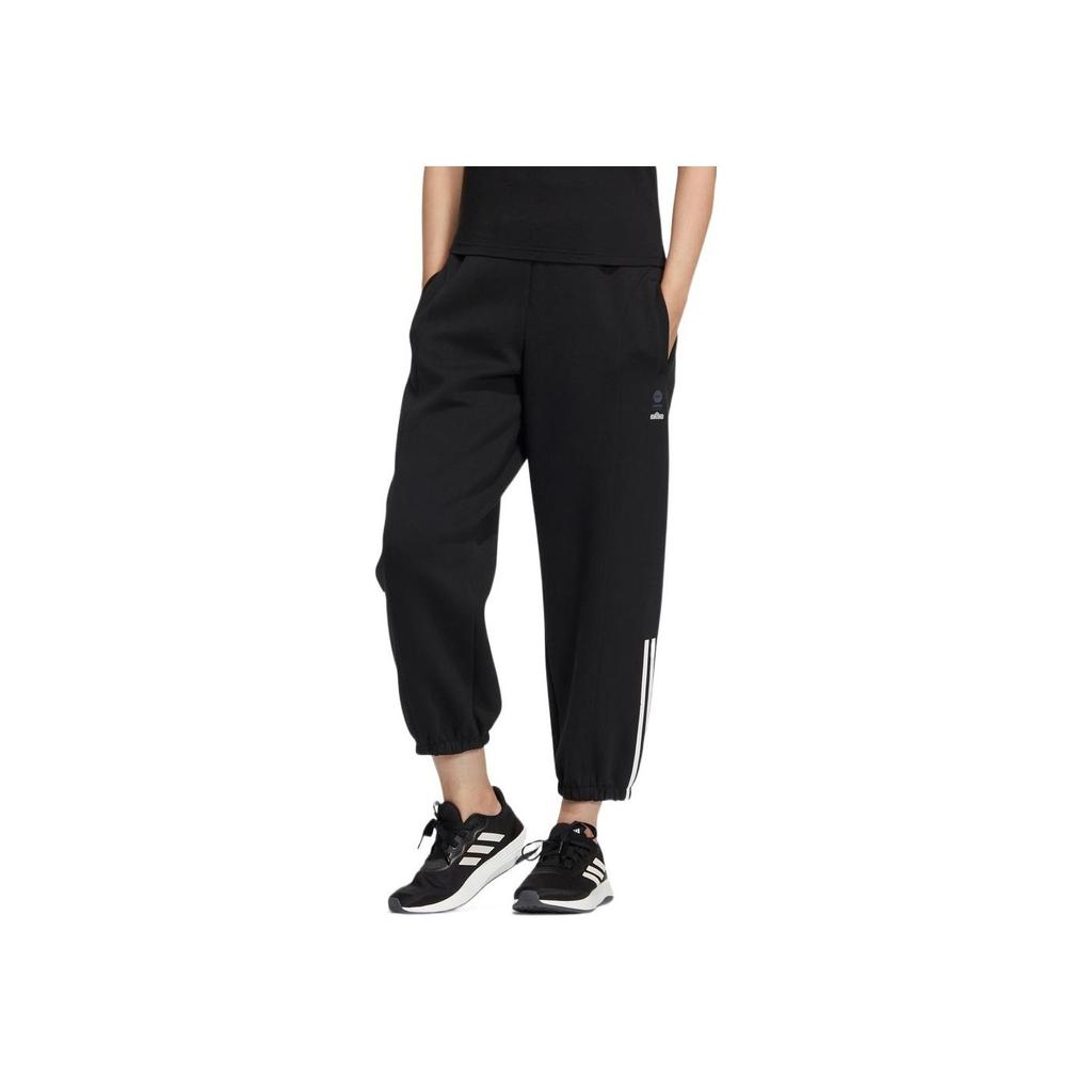 Adidas Neo Sesame Street Co-Branded Series Doll Pattern Casual Thick Sports Trousers Women Bottoms Black HM7474