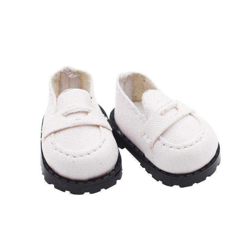 1 pair Mini DollS Shoes White Pink Bow Shoes for 10cm Cotton Doll Shoes Accessories Princess Small Leather Shoes DIY Doll Toy