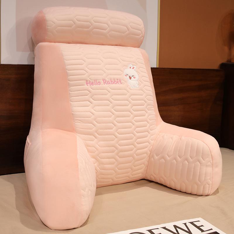 Ergonomic Cushion Quilted and Spliced Comfortable Breathable Fabric Bed Back Cushion Student Reading Pillow Lumbar Support Pad Relieve back pressure