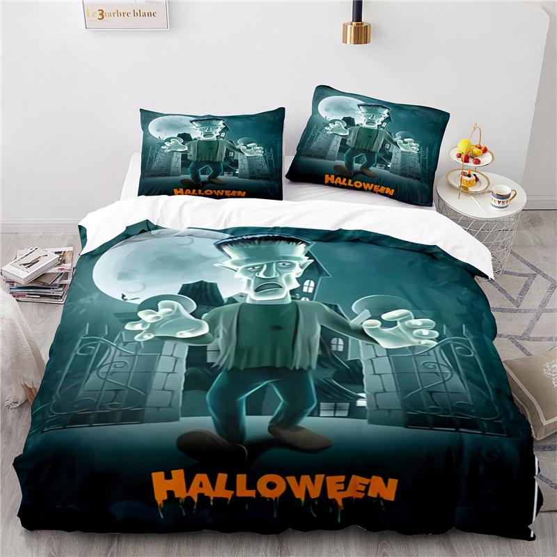 Funny Halloween 3d Bedding Set Print Duvet Cover Set with Pillowcase 2/3pcs Home Textile Single Double Twin Full Queen King Size