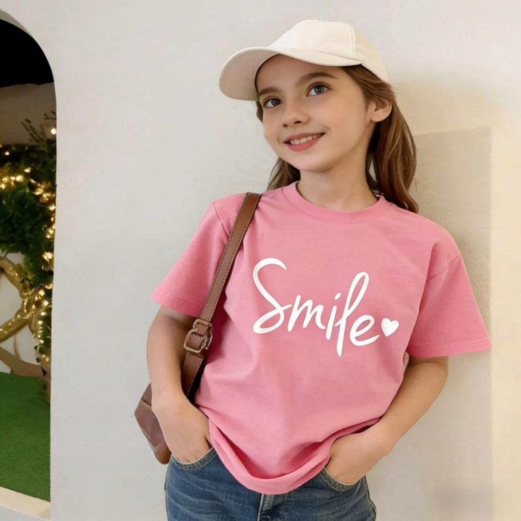 Summer New Children Tee Star Graphic Round Neck T-Shirt Girl Clothes Short Sleeve Outdoor Breathable Top Clothing