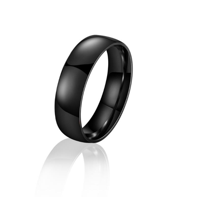 Men's 468mm Polished Titanium Steel Ring - Simple, Sweet Couple Style