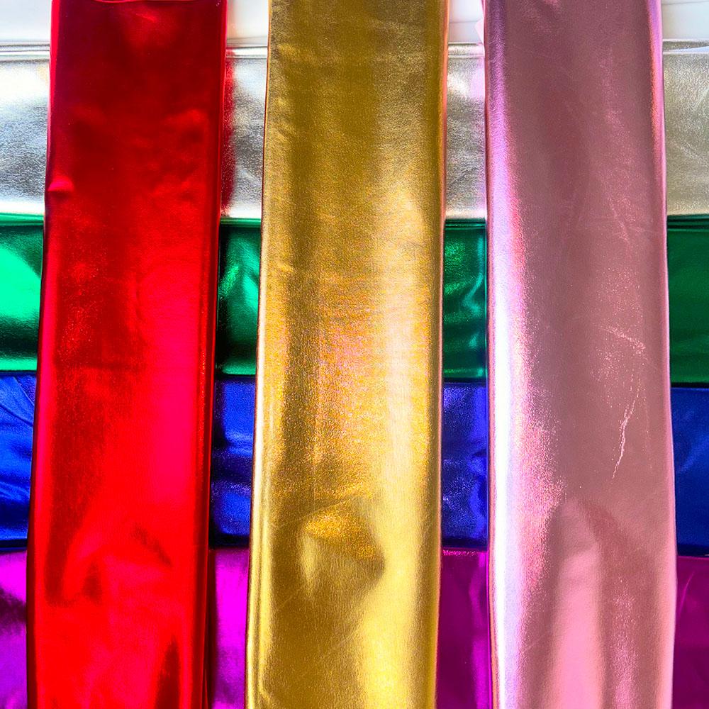59in x 19in Stretch Shiny Gold Foil Bronzing Spandex Fabric Glossy Material for DIY Stage Cosplay Costume Dress Background Decor