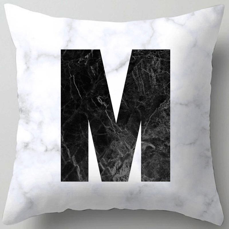 Marble Letter Print Pillowcase Decorative Pillow Sofa Cushion Cover Home Decor Pillowcase