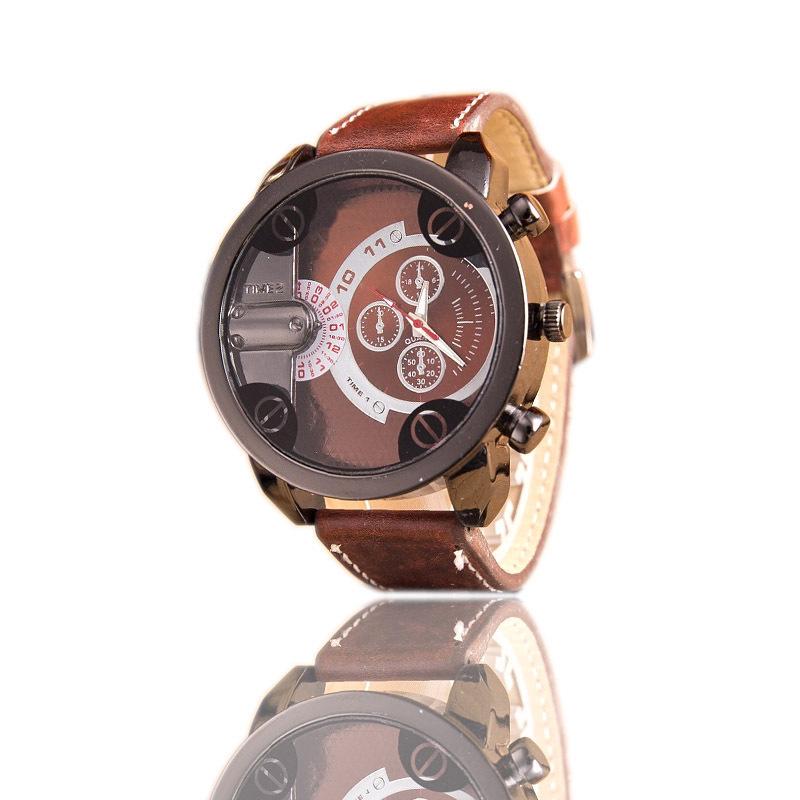 

Mens Fashion New Luxury Watches Steel Case Analog Quartz Wrist Watch Sport коричневый