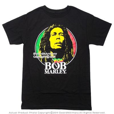 Schwarzes Bob Marley Rastafa Lizenz T-Shirt Kleine Größe
