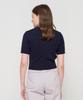 ROIDESROIS Cable Knit Short Sleeve Crop (Navy)