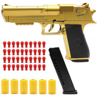 Pistola de Juguete Airsoft Mecánica Automática de Disparo Continuo Desert Eagle Expulsando Casquillos Balas Blandas Juego de Tiro al Blanco para Niños al Aire Libre