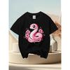 European Sizes Kawaii Pink Snake and Flowers Year of Snake Funny Awesome Graphic Kid T-Shirt | Casual Streetwear Tees Tops for Kids