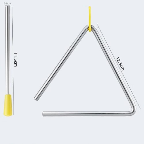 Triangle Percussion Instrument for Kids, Small 5-inch, Perfect for Percussion Performances, Irotono, and Recitals