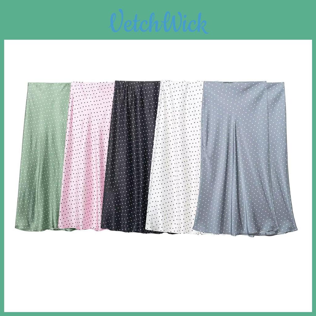 D Satin Midi Skirt With Wrinklefree Fabric For Casual Streetwear Women