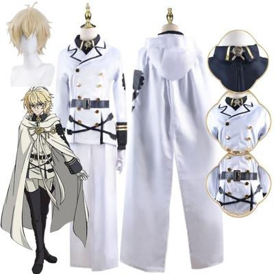 Anime Seraph of The End Mikaela Hyakuya Cosplay Halloween Carnival Uniform with Wig Full Set Costumes