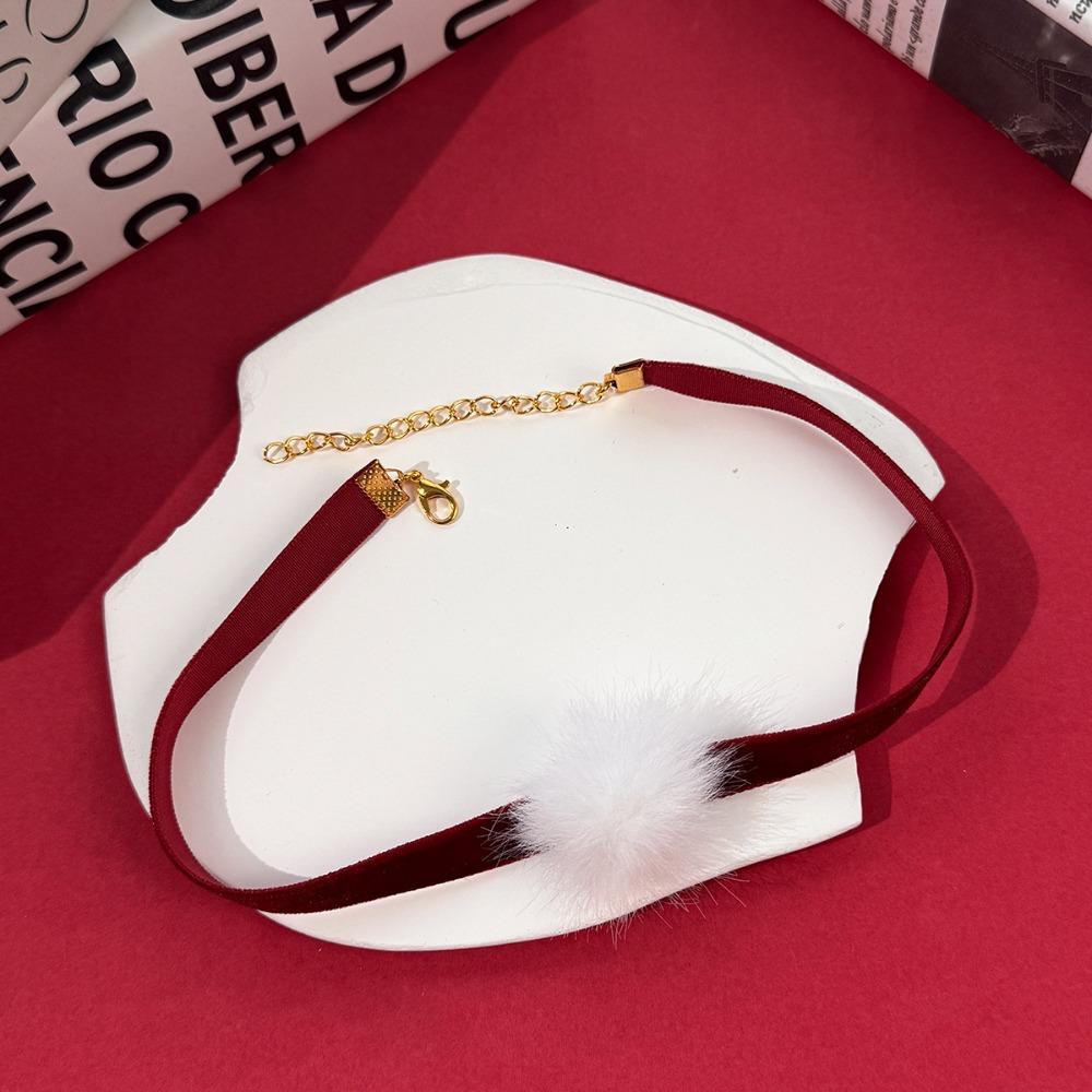 Velvet Bowknot Christmas Choker Plush Xmas Clavicle Chain Jewelry Accessories