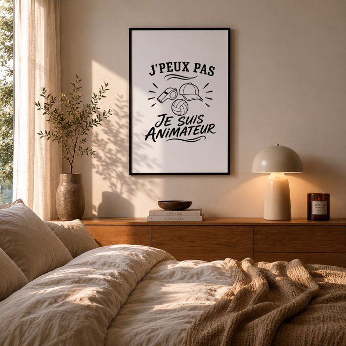 Poster J’peux pas je suis Animateur J'peux pas minimaliste | Affiche Papier Photo 310 g Finition Perlée Format Taille A2