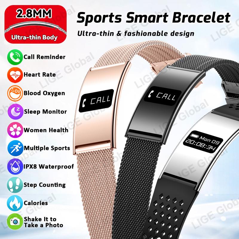 NEW Ultra-thin Fashion Smart Bracelet Pedometer Health Women Men Sports Waterproof Watch Heart Rate Blood Oxygen Wristband