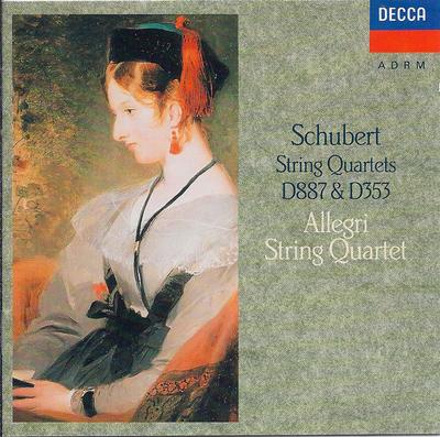 CD FRANZ SCHUBERT, THE ALLEGRI STRING  - String Quartets D887 & D353 4336932 Decca 1992 Europe Classical Used