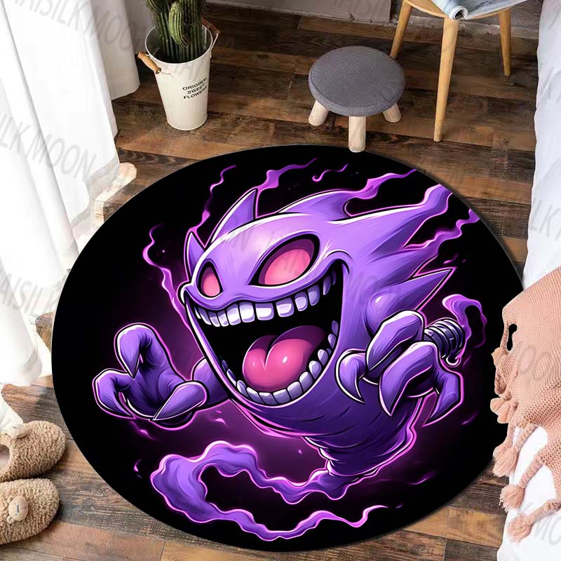 Potdemiel Japan Game G-Gengar Printed Round Rug, Bedroom, Living Room Carpet, Doormat, Picnic, Sofa Table, Decor,Rug, Floor Mat